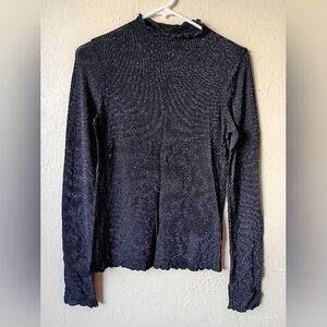 Project Social T Glittery Black Top